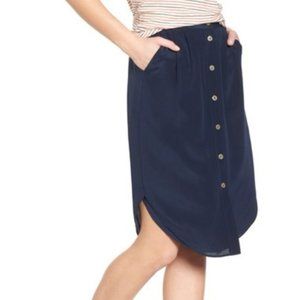 NWT Madewell 'Island' Button Front Silk Skirt